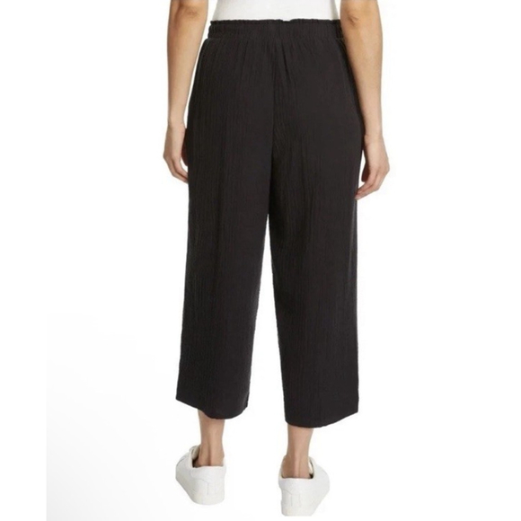 NEW Jessica Simpson Gauze Women's XL Black Wide-Leg Cropped Pants 100% Cotton - Picture 2 of 4